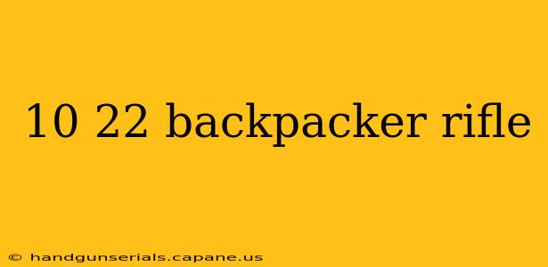 10 22 backpacker rifle