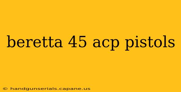 beretta 45 acp pistols