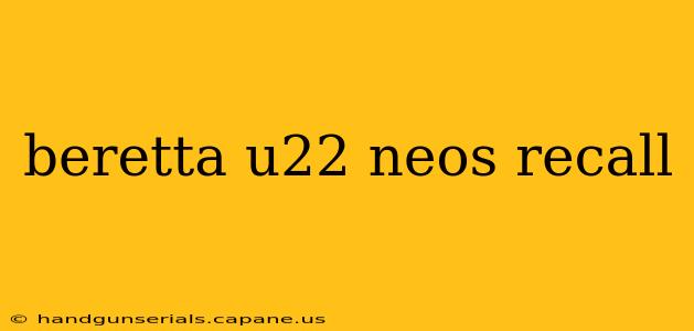 beretta u22 neos recall