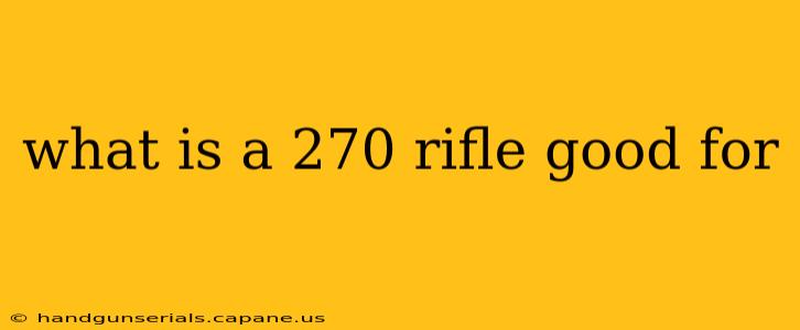 what is a 270 rifle good for