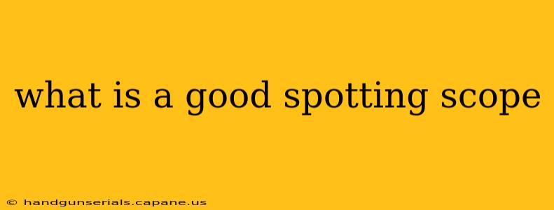 what is a good spotting scope